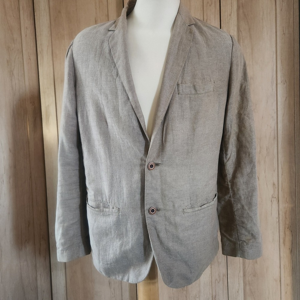 GAP Mens Linen Blend Blazer Jacket Light brown Size Medium